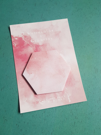 pink hexagon sticky notes memo pad