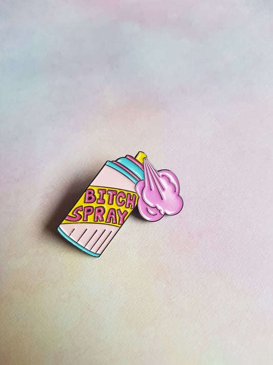 enamel pin badge - bitch spray