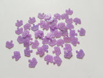 12mm AB plated crown cabochons - purple 