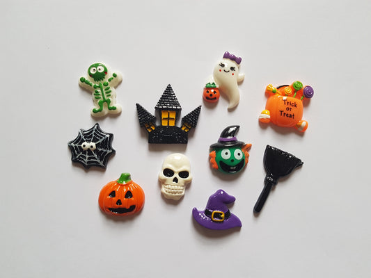 10pc flatback resin cabochon set - halloween 