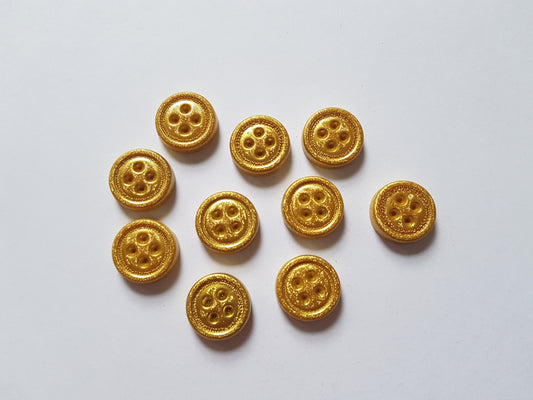 15mm acrylic flatback cabochons - button - golden 