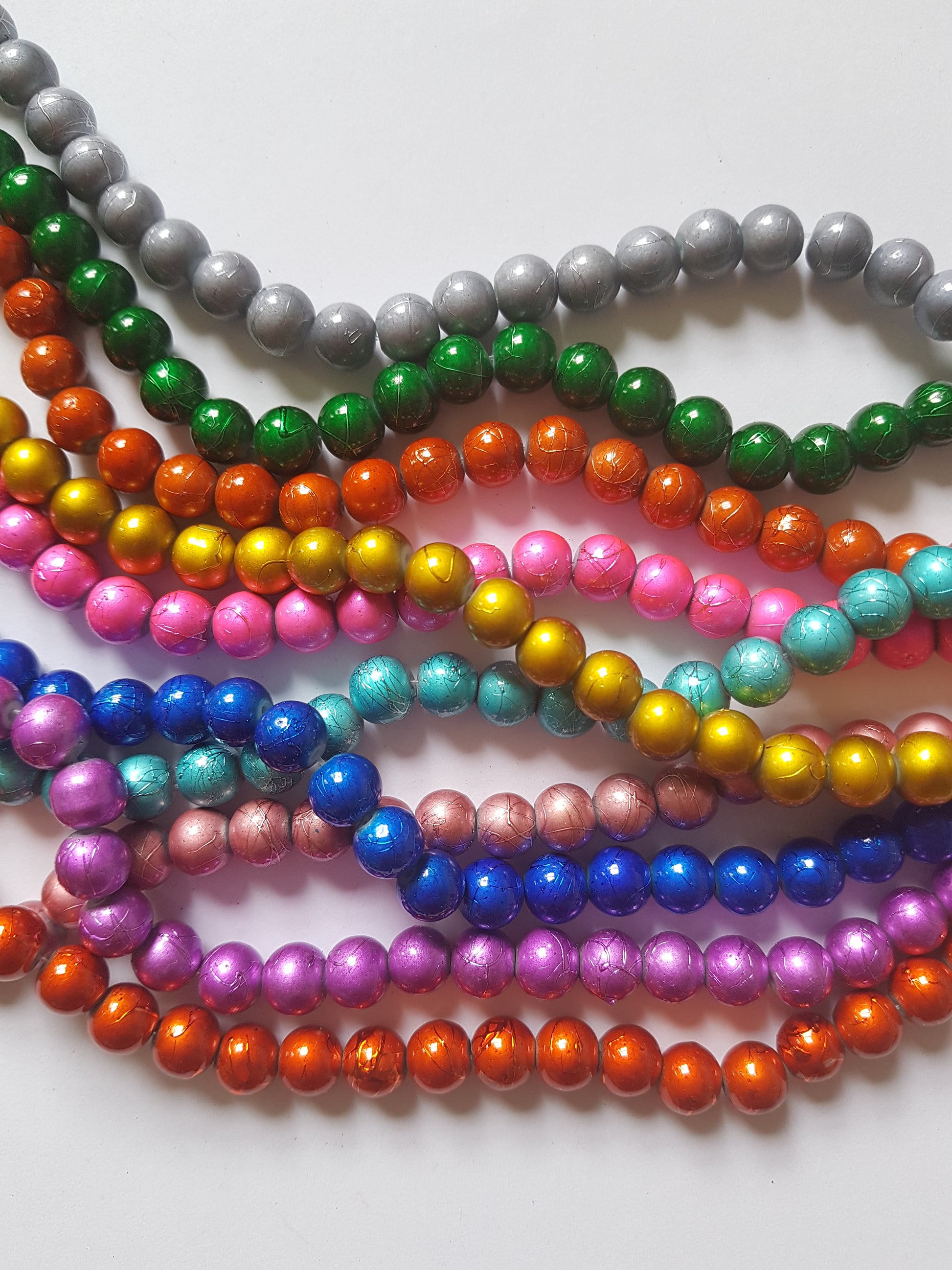 8mm metallic drawbench glass beads