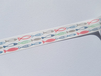 5m washi tape - 15mm - fish