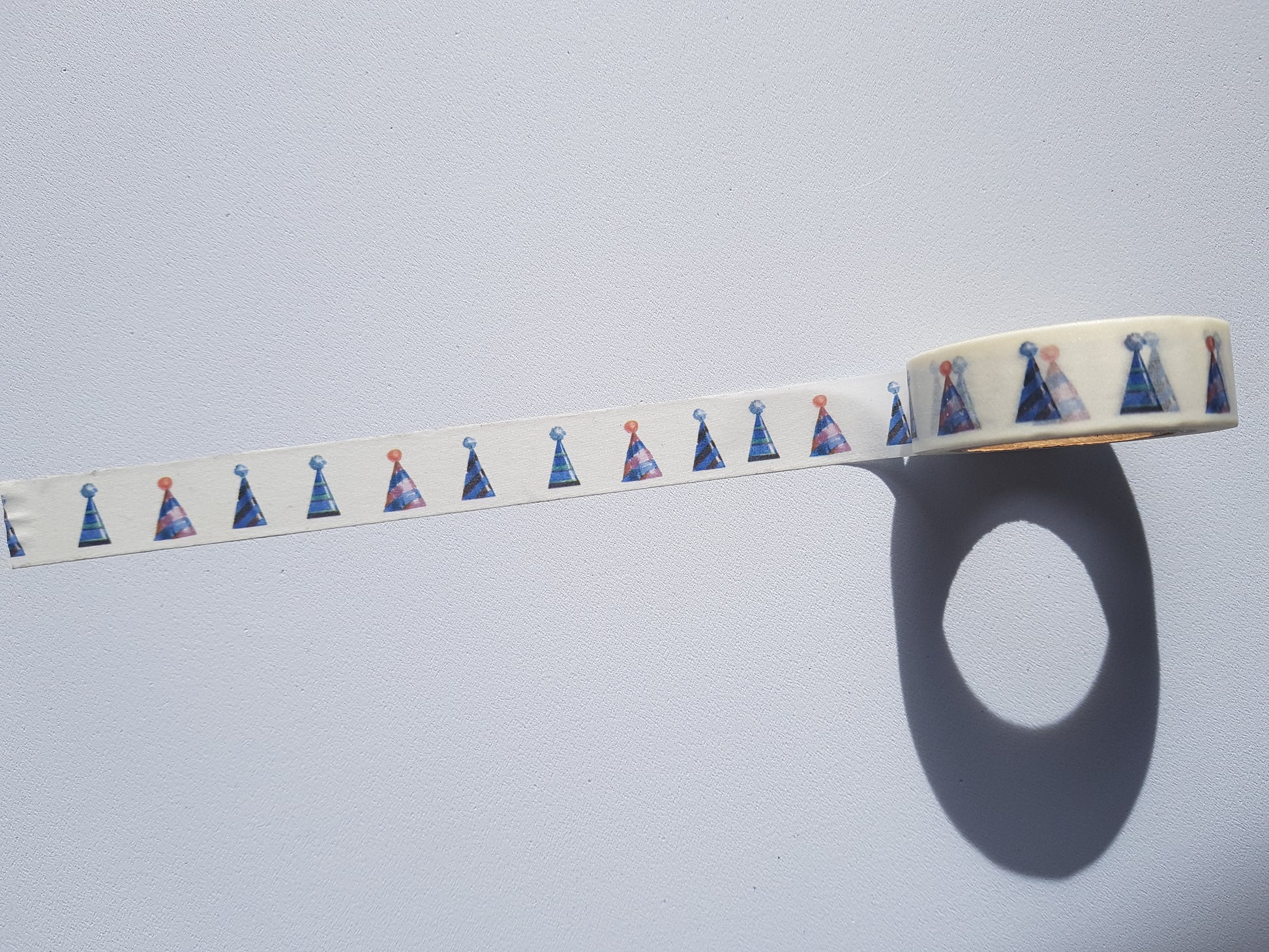 10m washi tape - 15mm - party hats