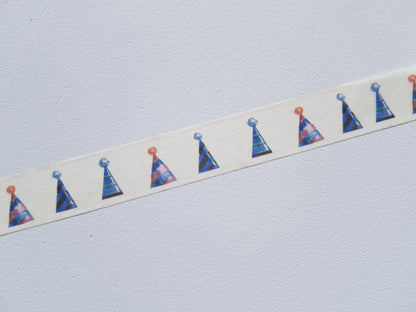 10m washi tape - 15mm - party hats