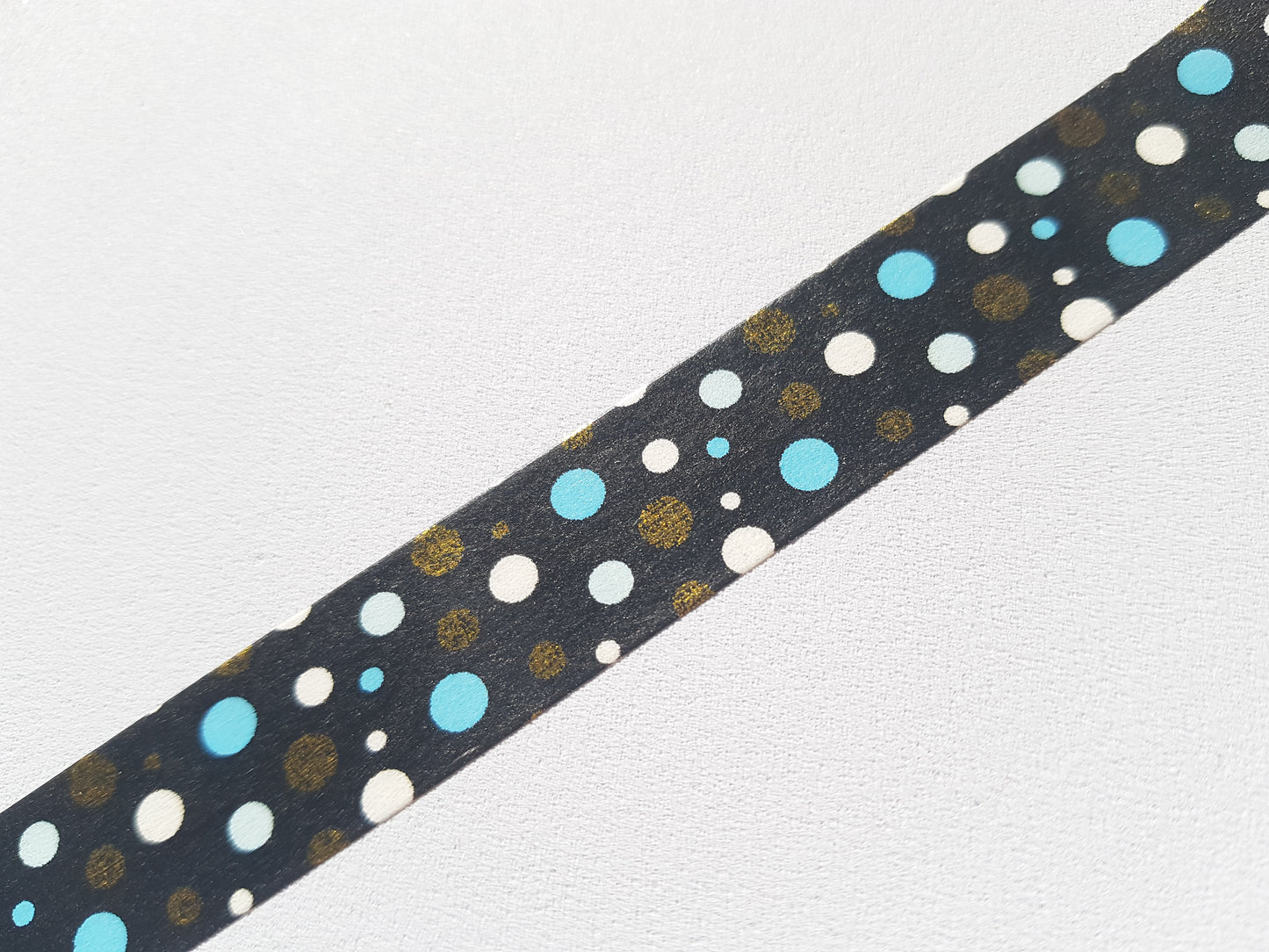 10m washi tape - 15mm - metallic polka dots