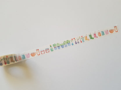 10m washi tape - 15mm - drinks & plants