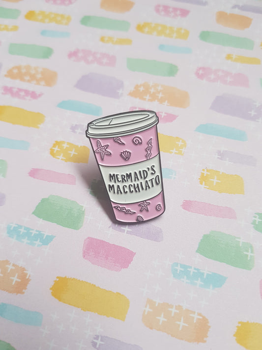 enamel pin badge - mermaid's macchiato