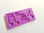 silicone craft mould - musical notes