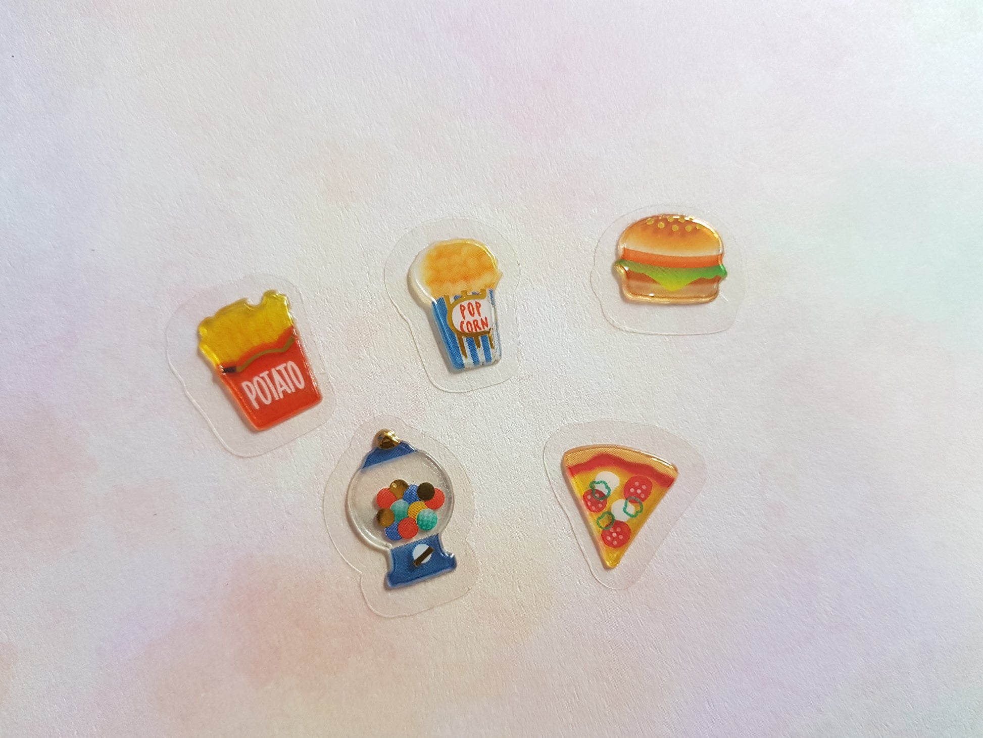 fast food transparent PVC stickers