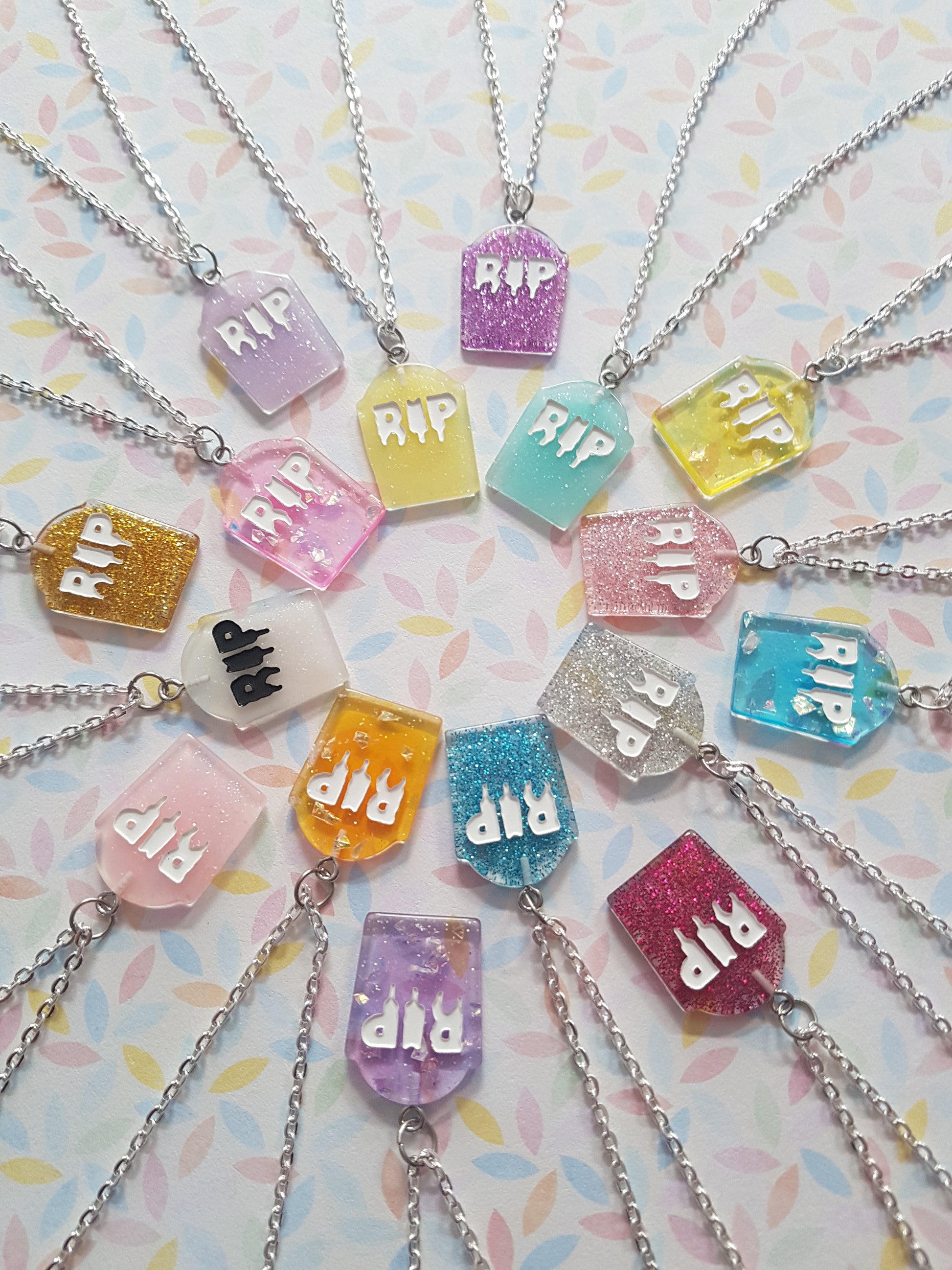 resin gravestone necklaces