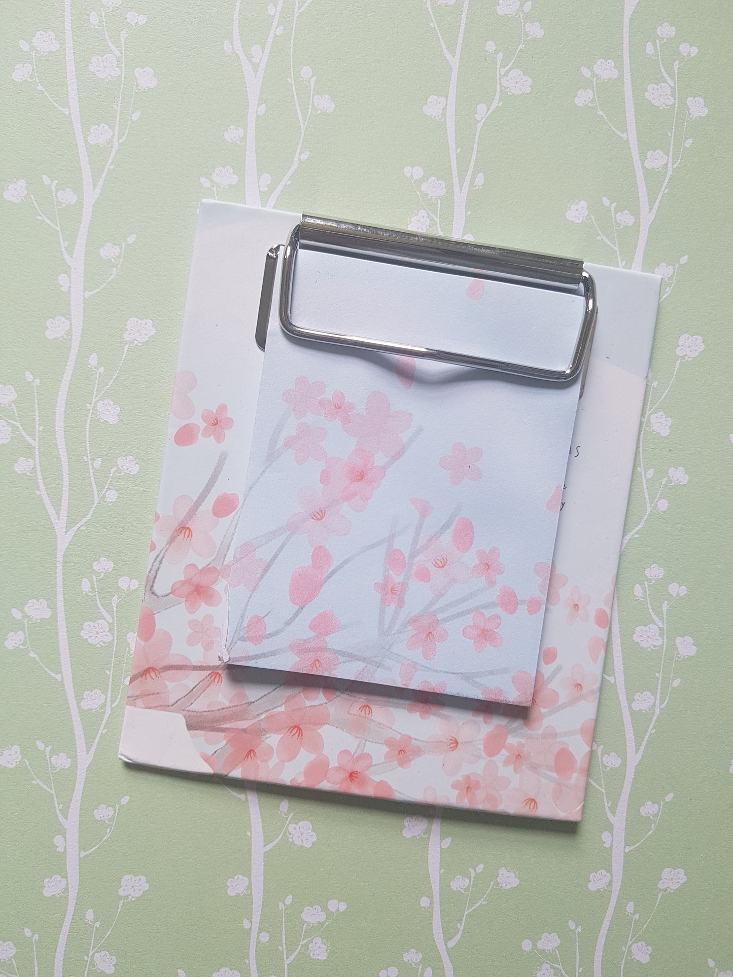 mini clipboard notepad - cherry blossom