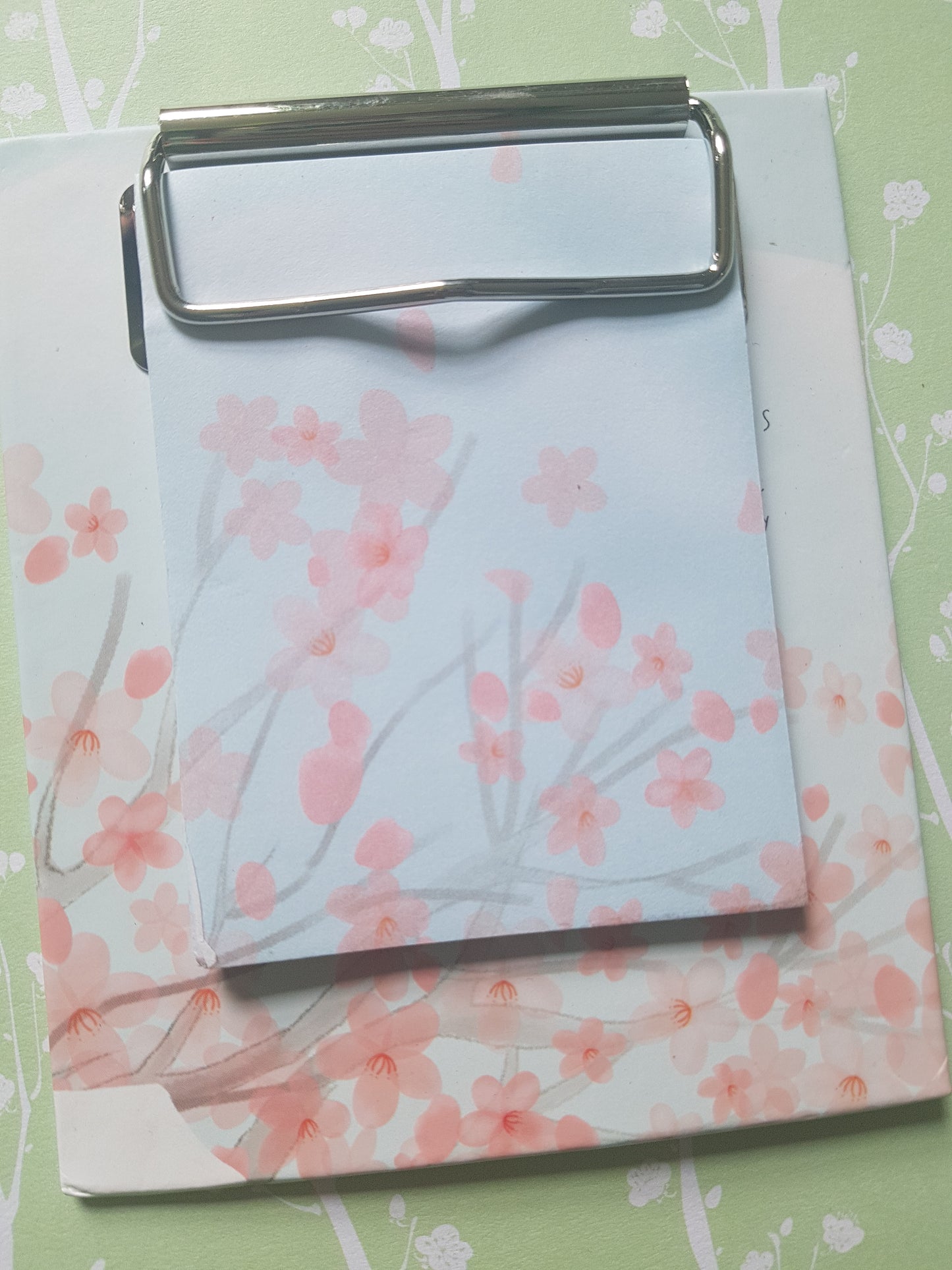 mini clipboard notepad - cherry blossom