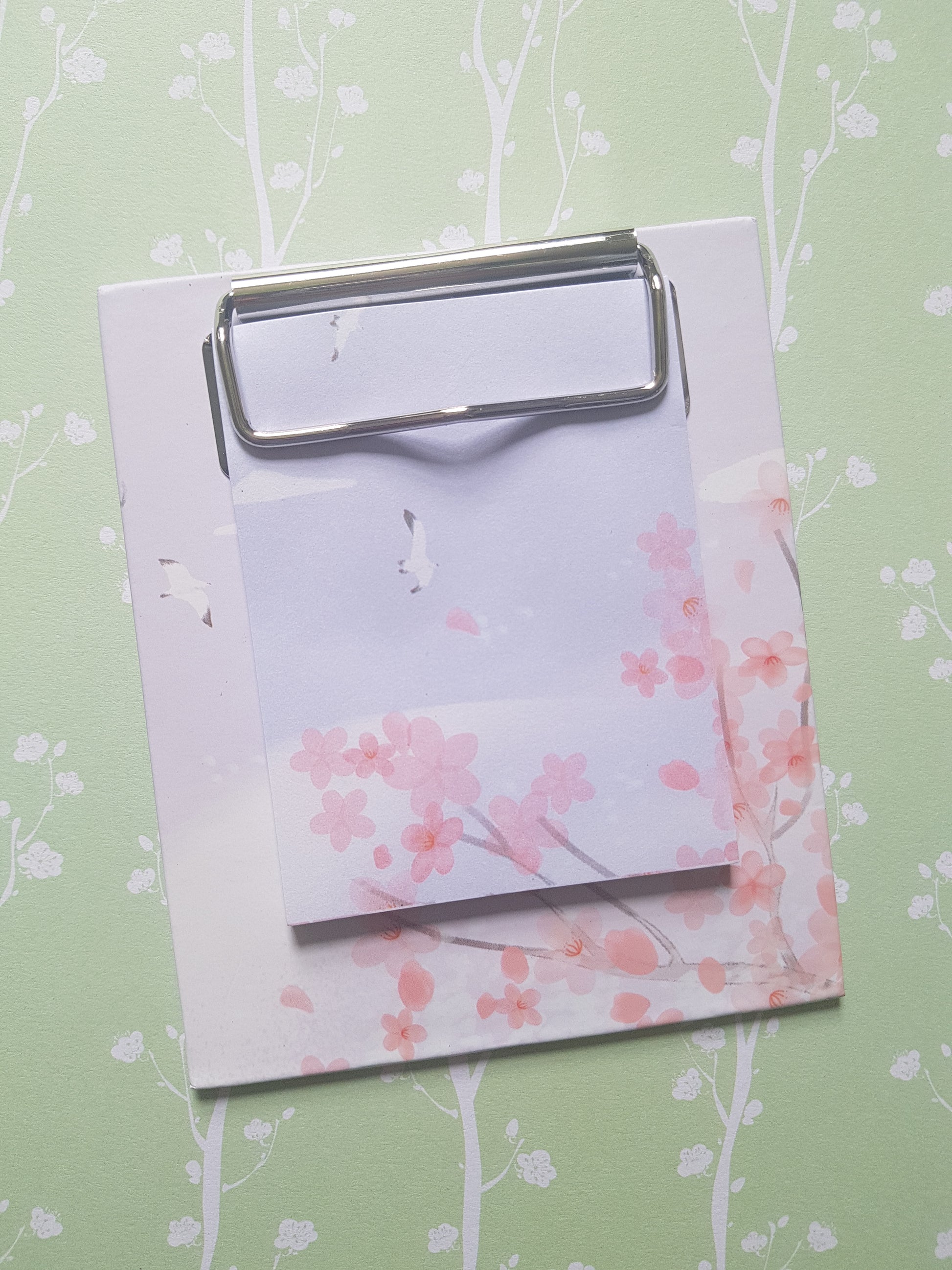 mini clipboard memo pad - sky birds