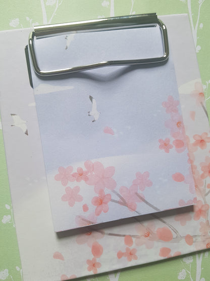 mini clipboard memo pad - sky birds