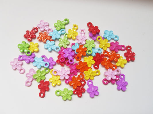 19.5mm acrylic flower pendants - mixed colour 