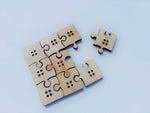 9pcs wooden jigsaw button set