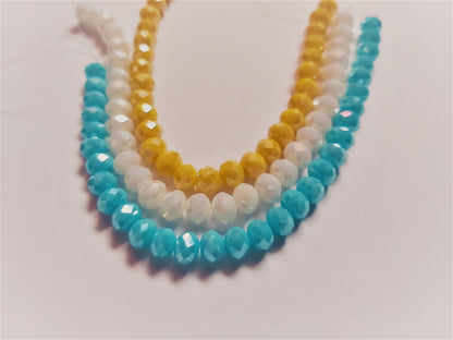 6mm AB plated glass rondelle beads