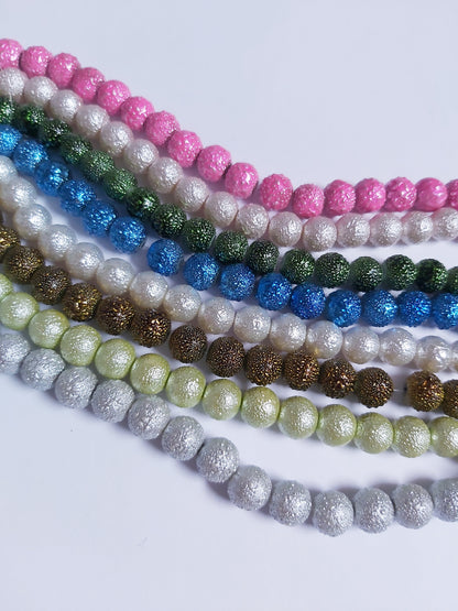 10mm matte effect glass pearl beads