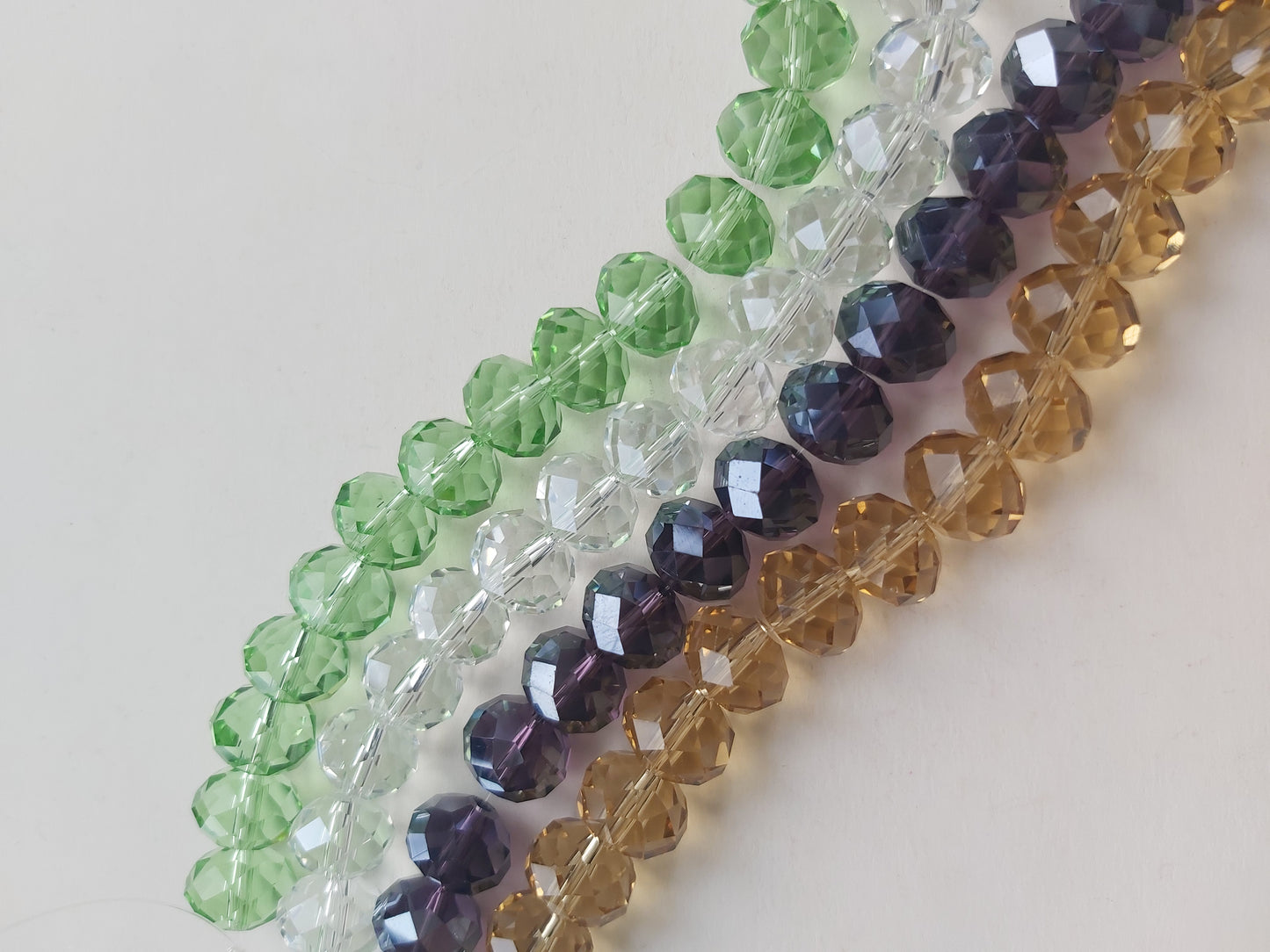 12mm faceted glass rondelle beads