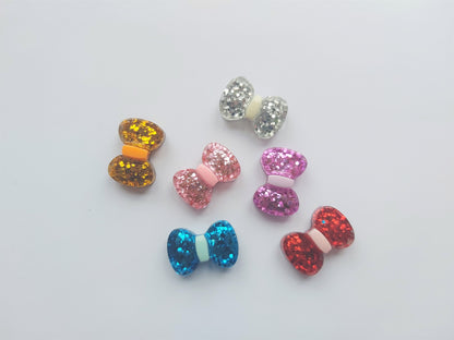 22mm resin glitter bow flatback cabochons