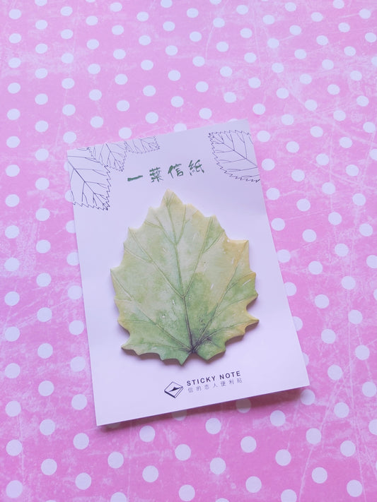 oak leaf sticky notes memo pad 