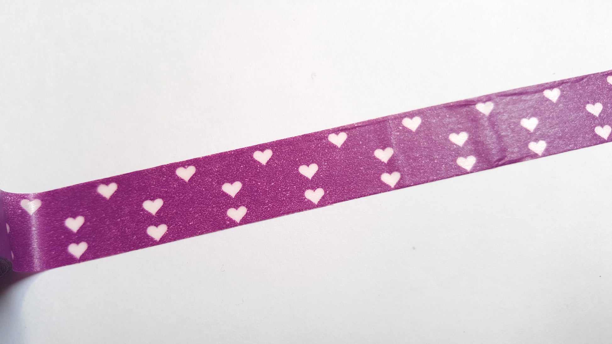 10m washi tape - 15mm - purple hearts 