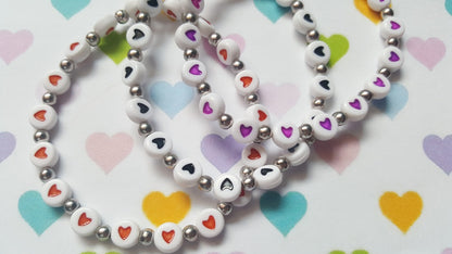 beaded heart coin bracelets 