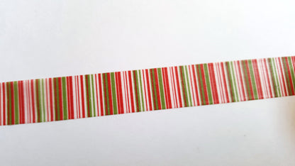 10m washi tape - 15mm - christmas stripes