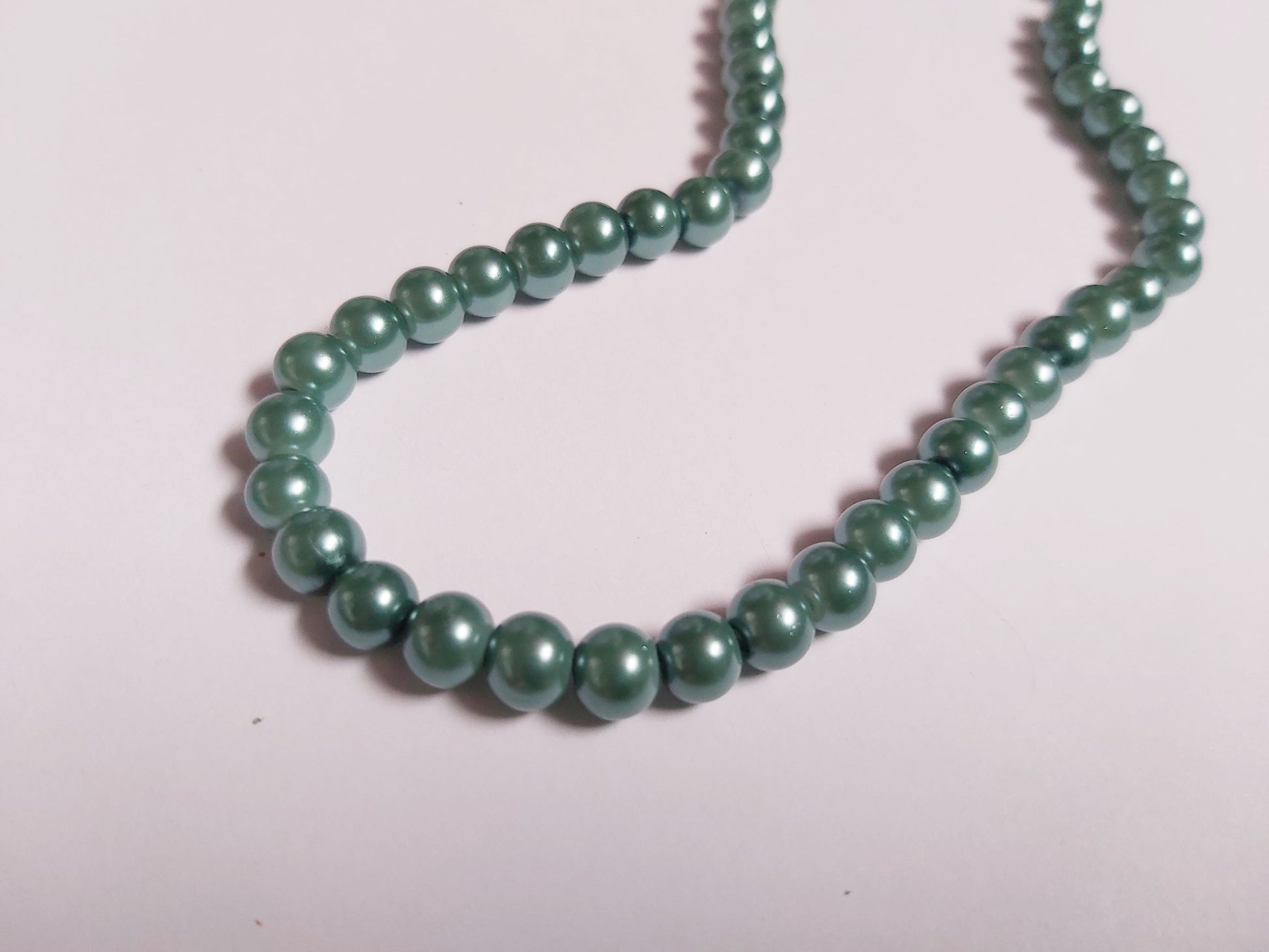 100 Glass Pearl Beads | 6mm Round Beads with 1mm Hole | Jewellery Making Supplies | Craft & DIY Beads