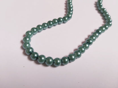 100 Glass Pearl Beads | 6mm Round Beads with 1mm Hole | Jewellery Making Supplies | Craft & DIY Beads