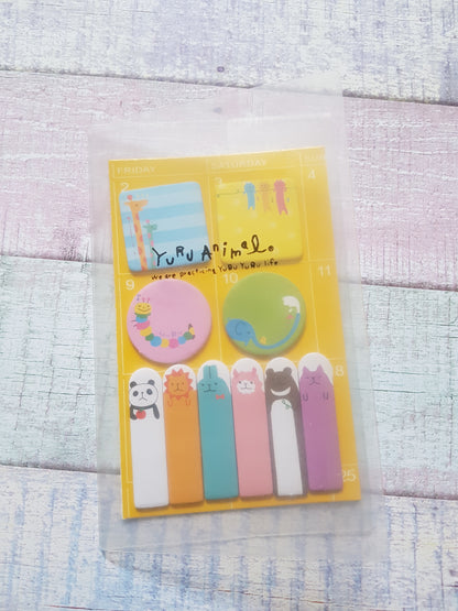 sticky memo tabs set - animals