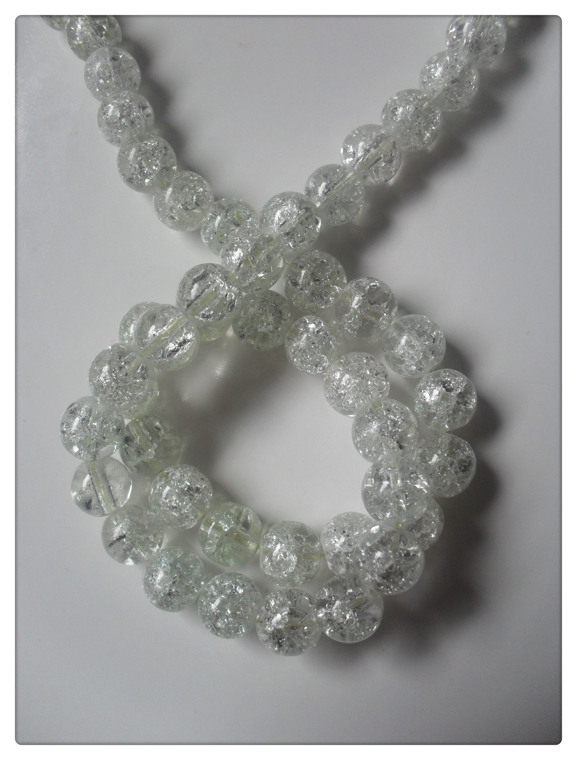 8mm crackle glass beads - clear