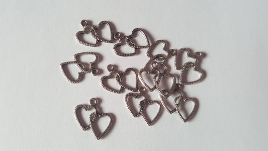 23.5mm double-link heart pendants