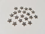 9mm starfish beadcaps - silver plated