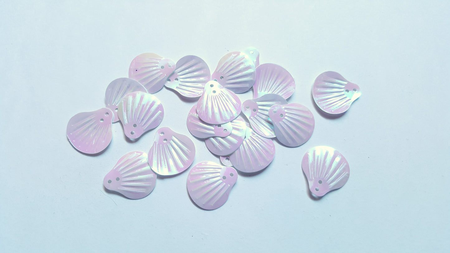 19mm AB seashell sequins - white