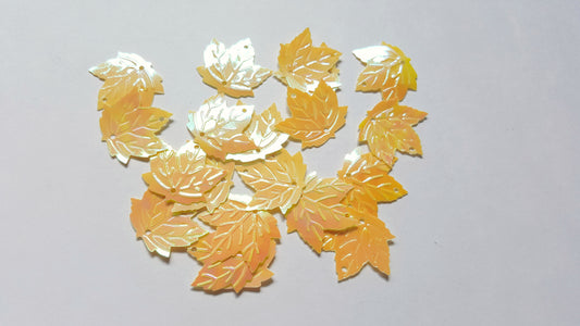 22mm AB maple leaf sequins - yellow