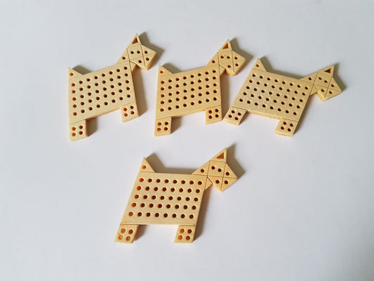 wooden cross stitch pendant - dog 
