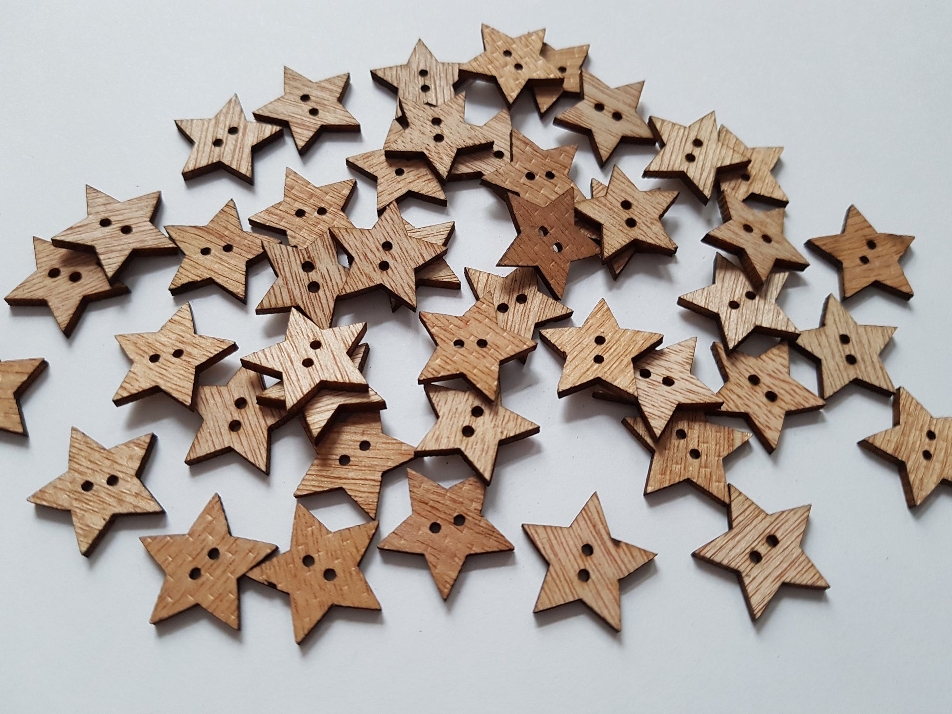 19mm wooden star buttons 