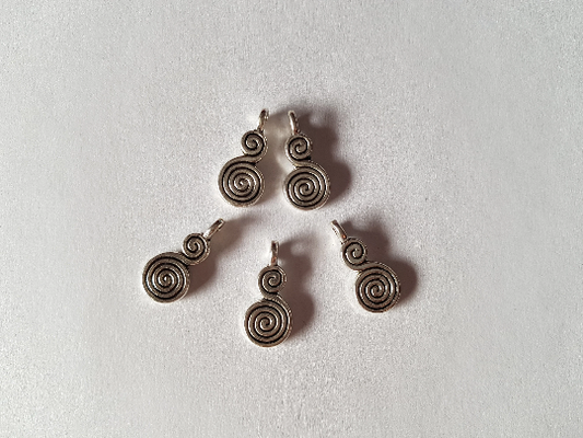 17mm silver plated swirl pendants