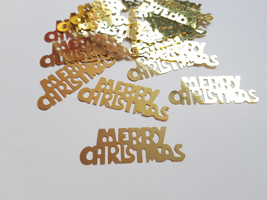 53mm merry christmas sequins - gold