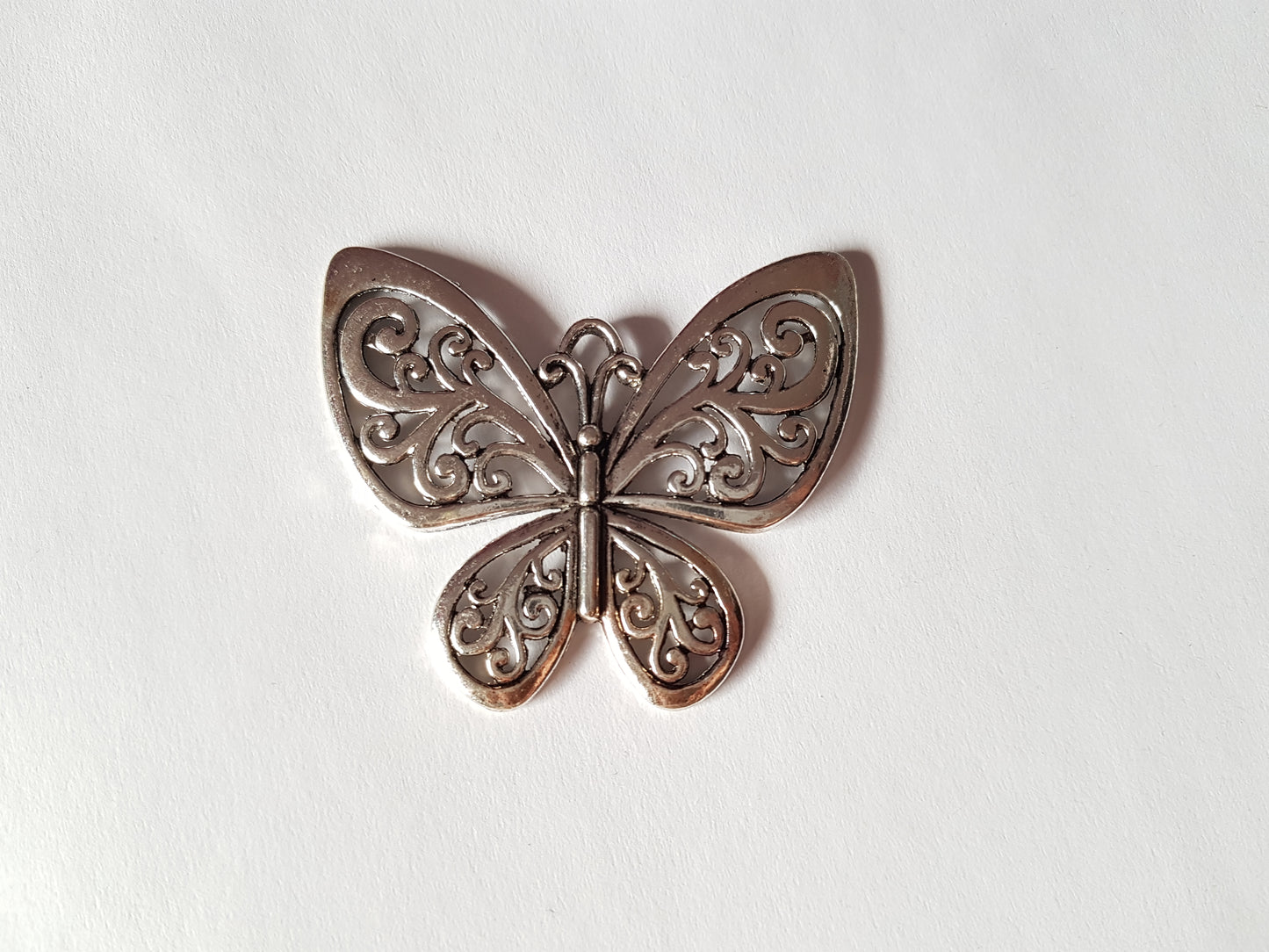 57mm silver plated butterfly pendant