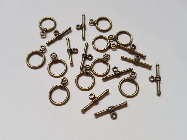 19mm antique bronze toggle clasps