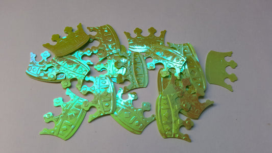 23mm AB crown sequins - green