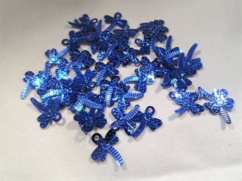 18mm dragonfly sequins - blue