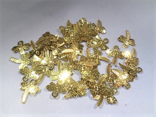 18mm dragonfly sequins - gold