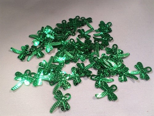 18mm dragonfly sequins - green