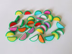 20mm shanked acrylic watermelon buttons - mixed colour