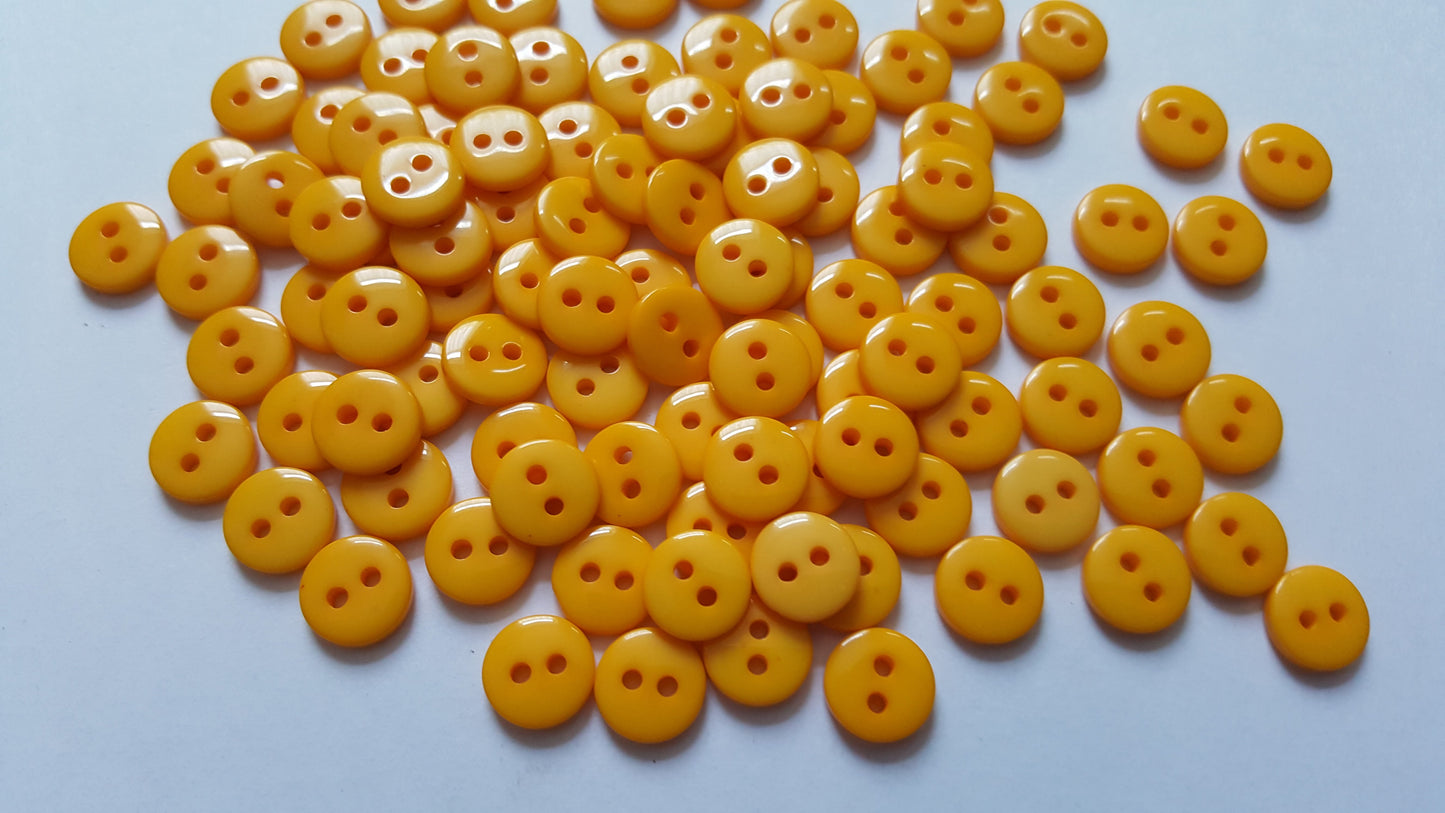 9mm resin round buttons - sunshine