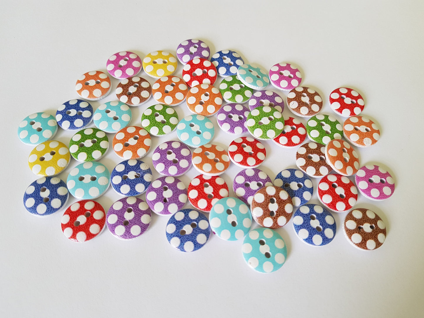 15mm wooden dotty buttons